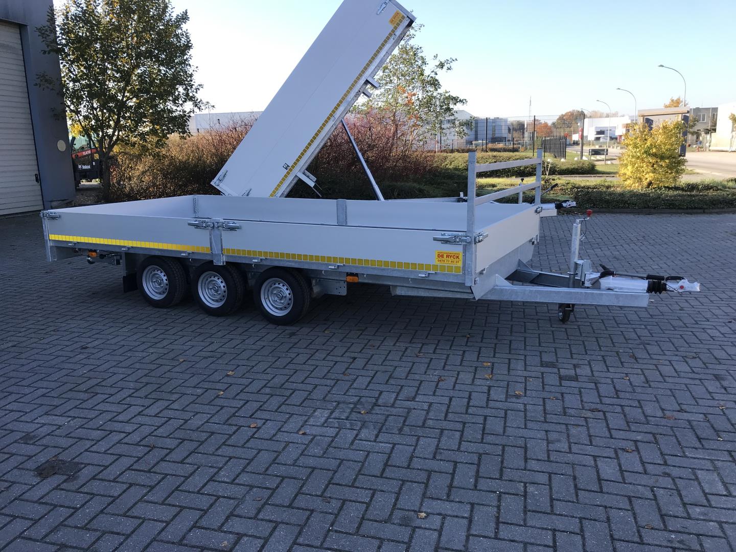 plateau aanhangwagen 3 asser geremd 350kg-4mx2mx30